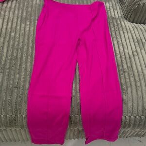 Vibrant Pink Straight-Leg Pants